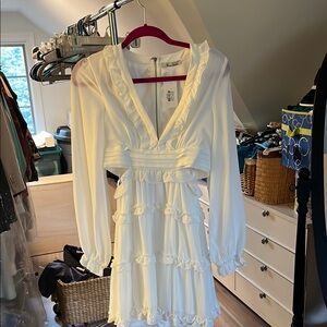 The Clothing Company White Ruffled Tie Front Sundress